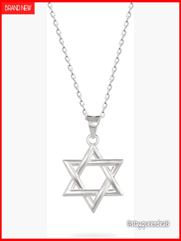 Sterling Silver Star Of David Pendant Necklace 18in Jewish Faith